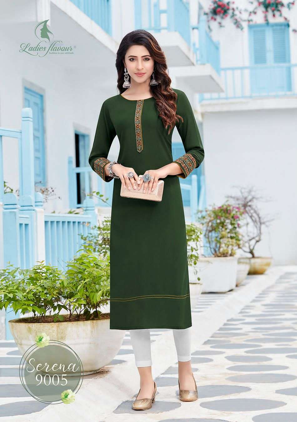 Serena Vol-9 By Ladies Flavour 9001 To 9006 Series Beautiful Stylish Fancy Colorful Casual Wear & Ethnic Wear Rayon Embroidered Kurtis At Wholesale Price