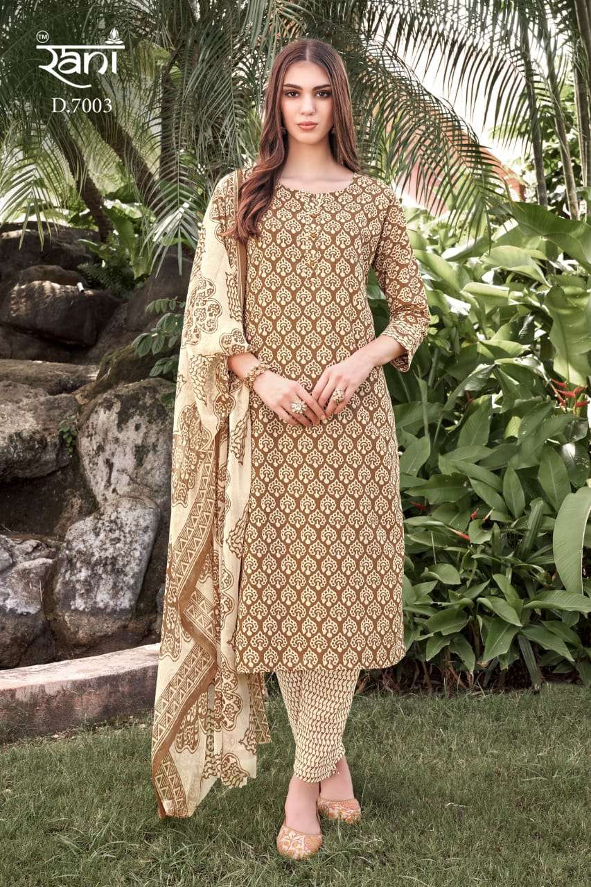 Kashvi Vol-7 By Rani Fashion 7001 To 7006 Series Festive Suits Beautiful Fancy Colorful Stylish Party Wear & Occasional Wear Cotton Print Dresses At Wholesale Price