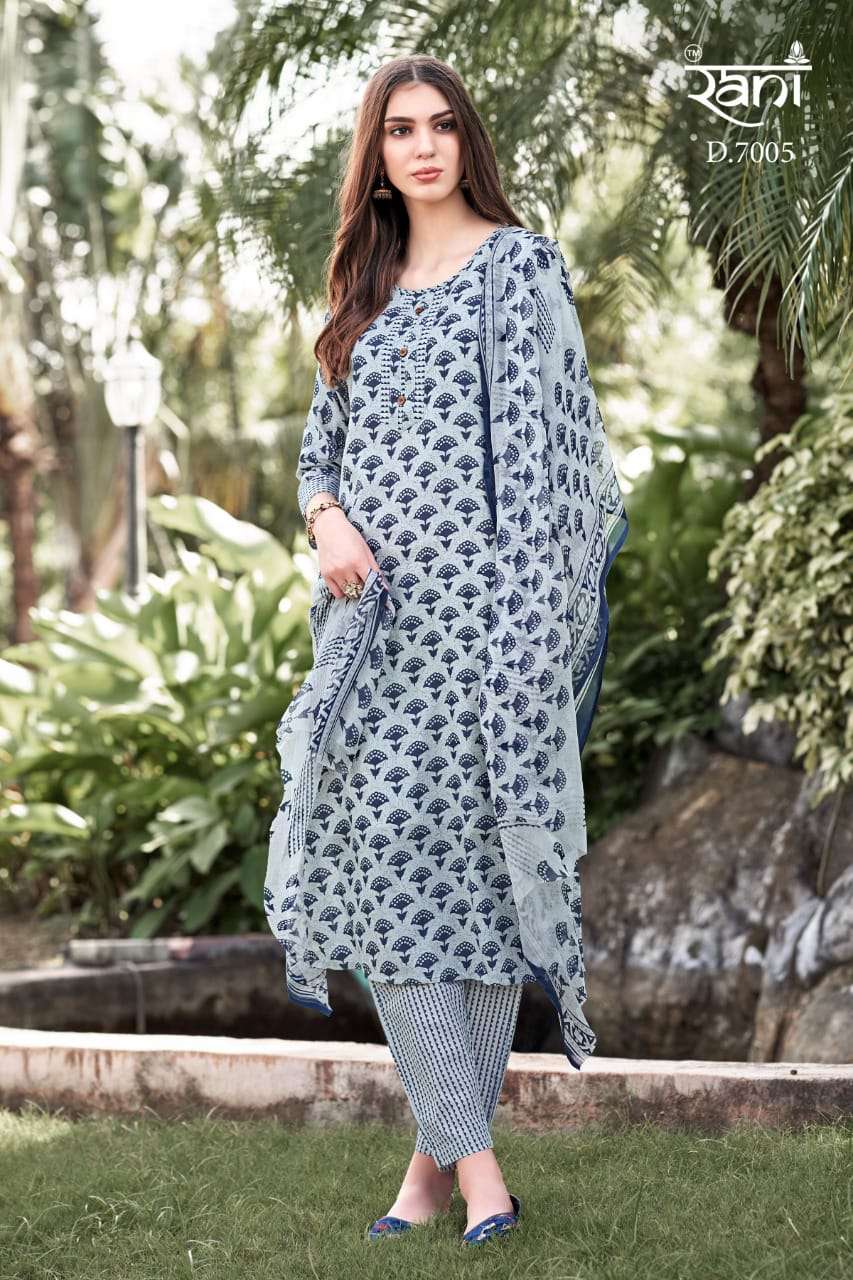 Kashvi Vol-7 By Rani Fashion 7001 To 7006 Series Festive Suits Beautiful Fancy Colorful Stylish Party Wear & Occasional Wear Cotton Print Dresses At Wholesale Price