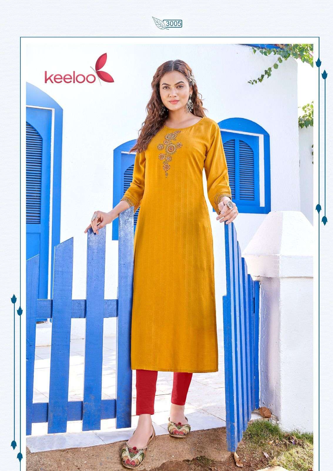 Kanika Vol-3 By Keeloo 3001 To 3006 Series Designer Stylish Fancy Colorful Beautiful Party Wear & Ethnic Wear Collection Rayon Embroidered Kurtis At Wholesale Price