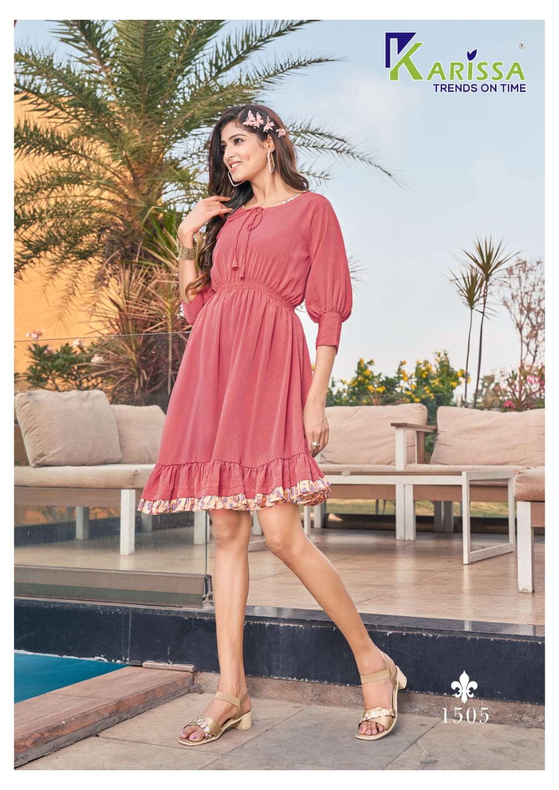 Glamour By Karissa 1501 To 1506 Series Designer Stylish Fancy Colorful Beautiful Party Wear & Ethnic Wear Collection Pure Chiffon Kurtis At Wholesale Price