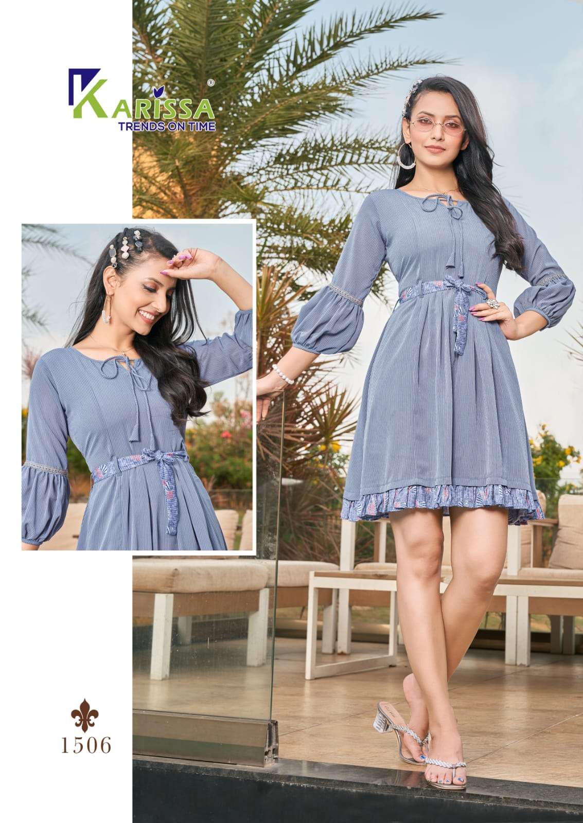 Glamour By Karissa 1501 To 1506 Series Designer Stylish Fancy Colorful Beautiful Party Wear & Ethnic Wear Collection Pure Chiffon Kurtis At Wholesale Price