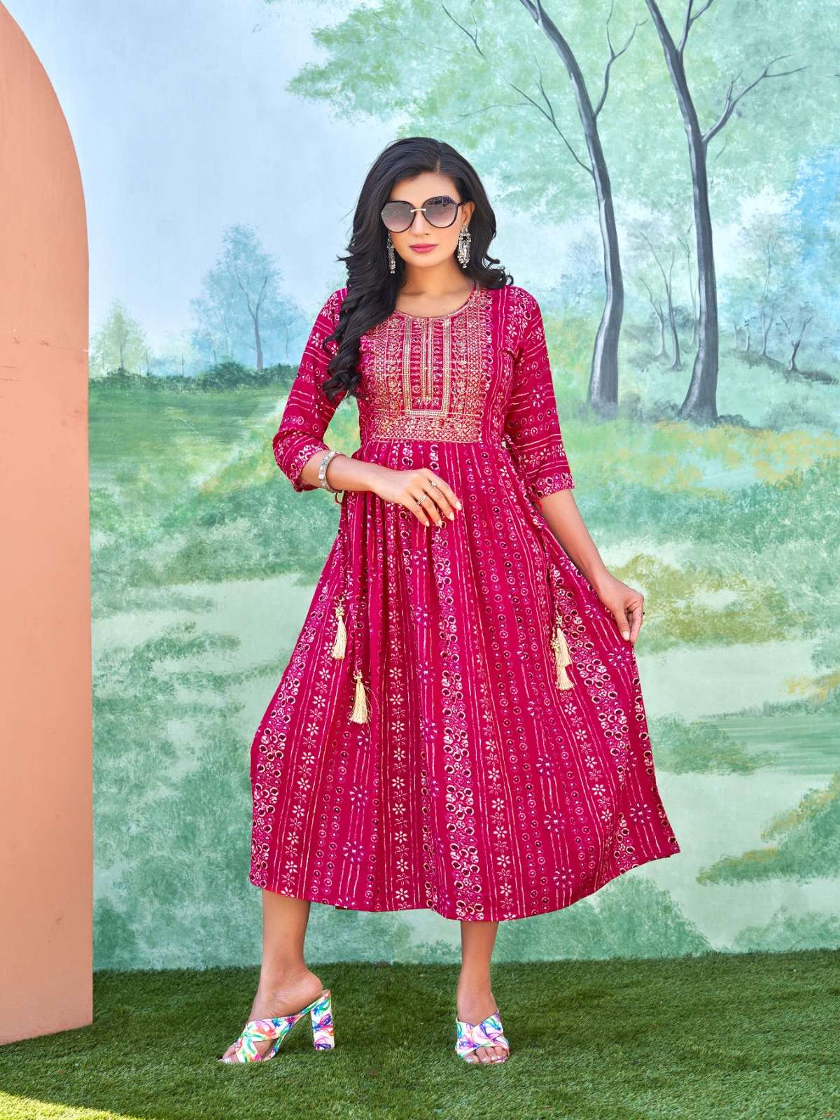 Sonpari By Smylee 1001 To 1008 Series Designer Stylish Fancy Colorful Beautiful Party Wear & Ethnic Wear Collection Rayon Foil Kurtis At Wholesale Price