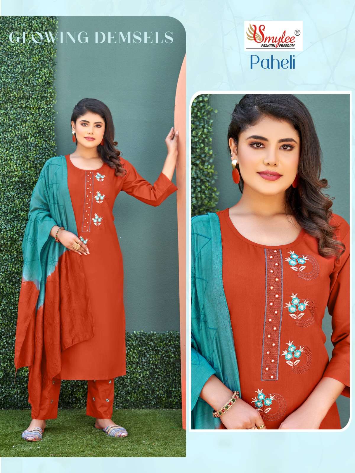 Paheli By Smylee 1001 To 1008 Series Festive Suits Beautiful Fancy Colorful Stylish Party Wear & Occasional Wear Silk Embroidered Dresses At Wholesale Price