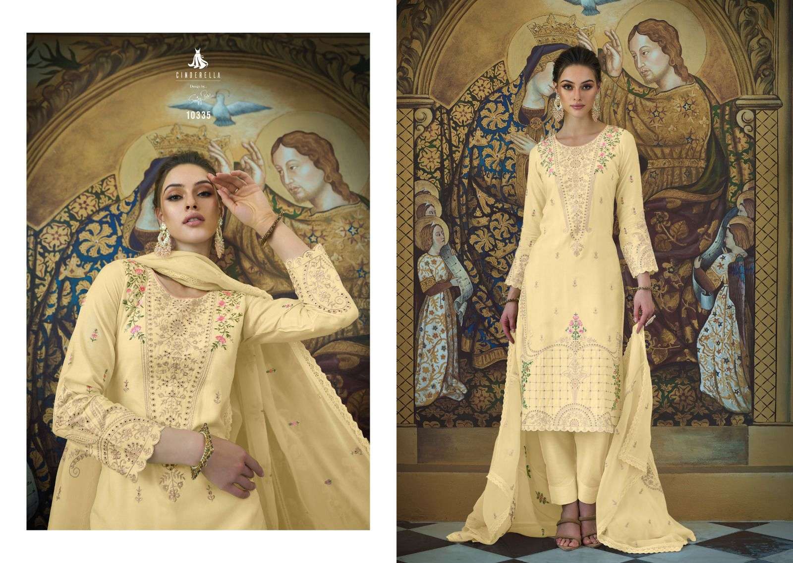 Sarisha Vol-2 By Cinderella 10333 To 10338 Series Beautiful Suits Colorful Stylish Fancy Casual Wear & Ethnic Wear Pure Muslin Embroidered Dresses At Wholesale Price