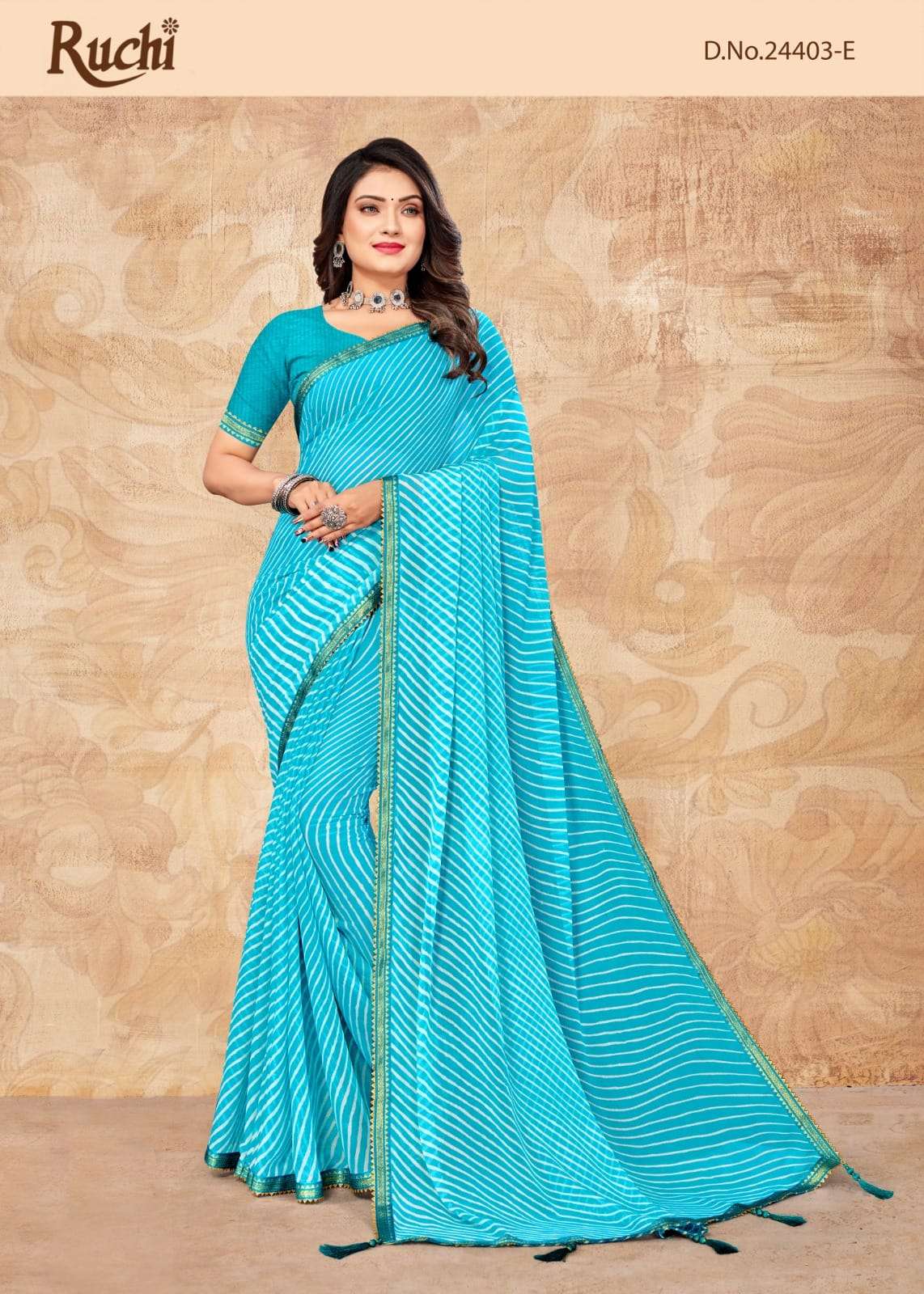 Jalpari Vol-6 By Ruchi Sarees 24403-A To 24403-F Series Indian Traditional Wear Collection Beautiful Stylish Fancy Colorful Party Wear & Occasional Wear Chiffon Sarees At Wholesale Price
