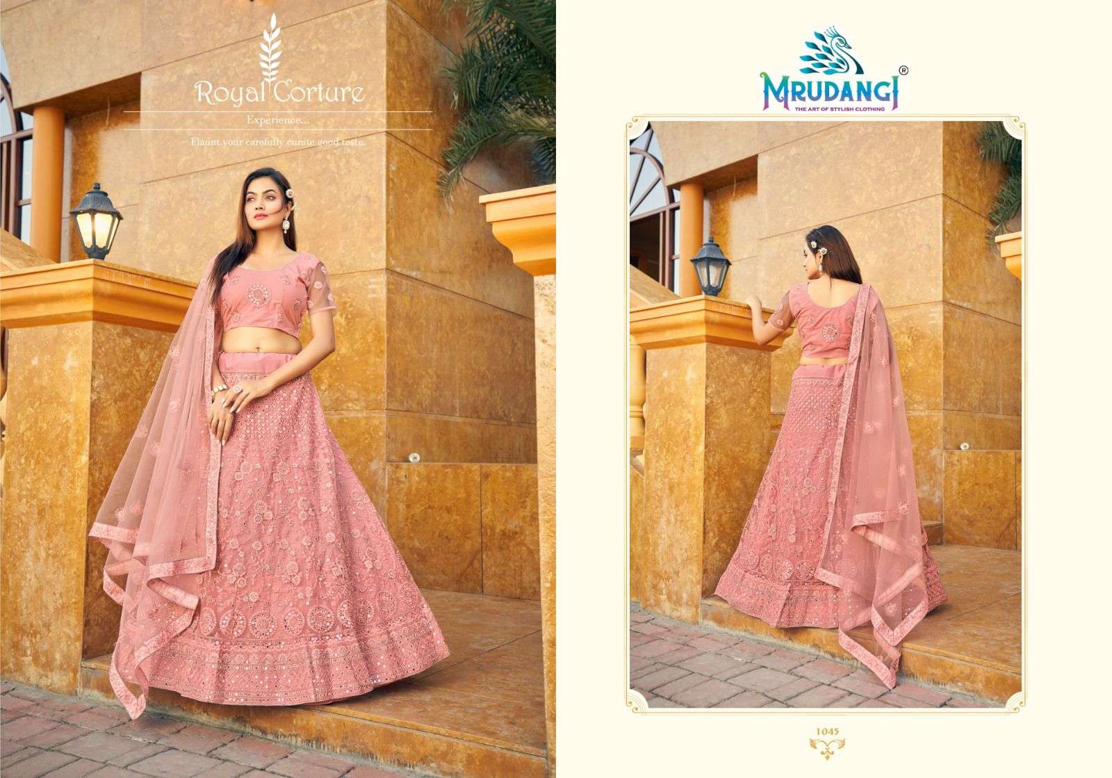 Madhurya By Mrudangi 1043 To 1046 Series Bridal Wear Collection Beautiful Stylish Colorful Fancy Party Wear & Occasional Wear Silk Lehengas At Wholesale Price