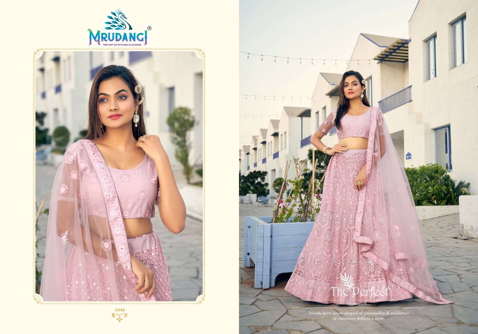 Madhurya By Mrudangi 1043 To 1046 Series Bridal Wear Collection Beautiful Stylish Colorful Fancy Party Wear & Occasional Wear Silk Lehengas At Wholesale Price