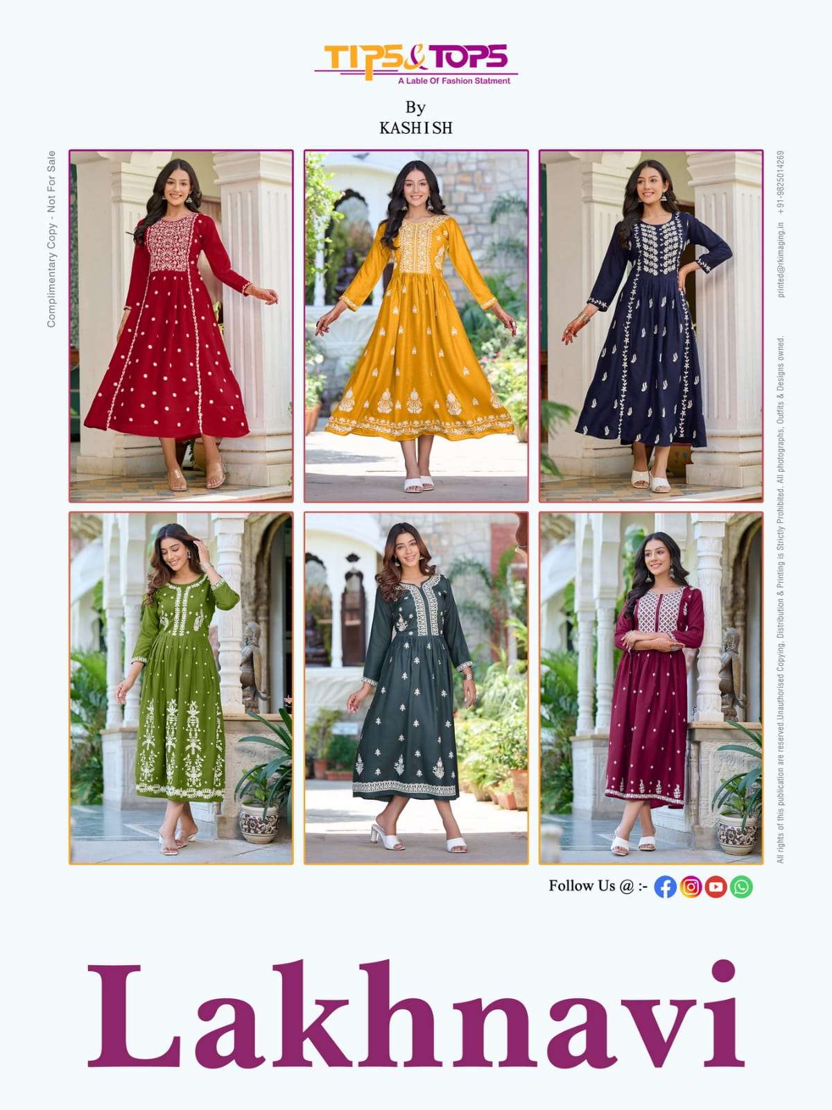 Lakhnavi By Tips And Tops 101 To 106 Series Designer Stylish Fancy Colorful Beautiful Party Wear & Ethnic Wear Collection Rayon Slub Kurtis At Wholesale Price