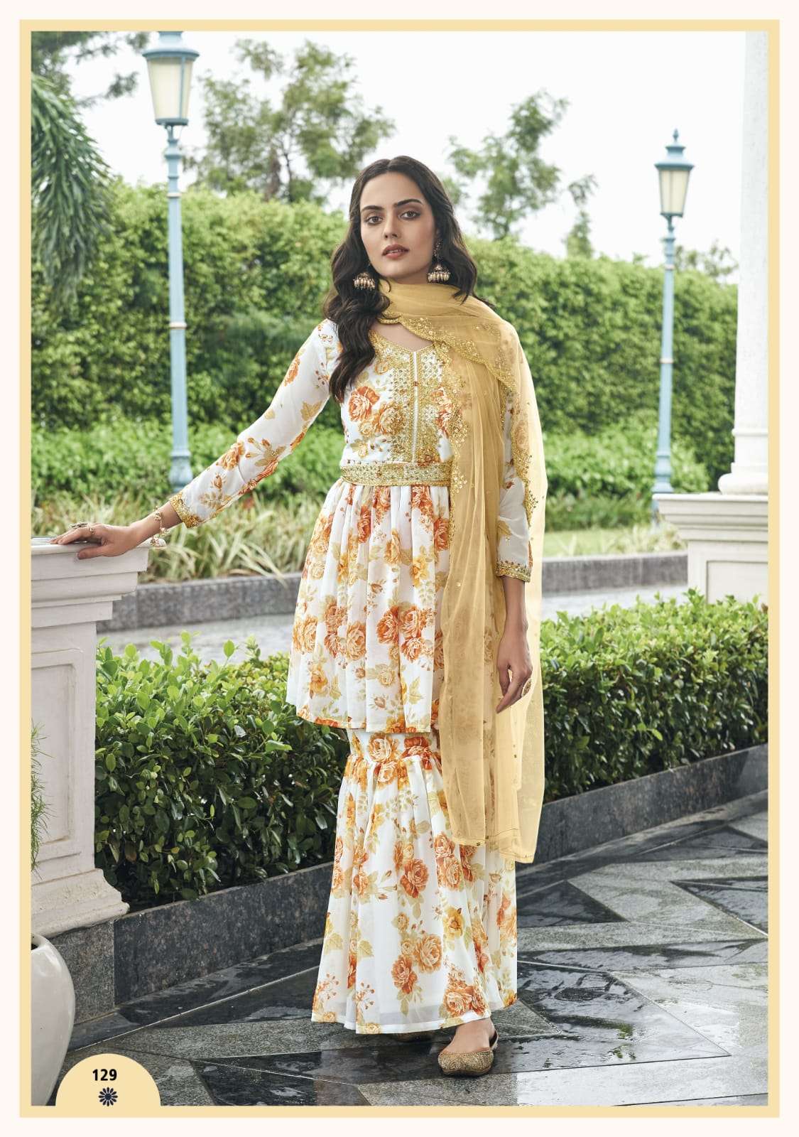 Zimal By Shree Matee Fashion 129 To 132 Series Beautiful Stylish Sharara Suits Fancy Colorful Casual Wear & Ethnic Wear & Ready To Wear Pure Faux Georgette Dresses At Wholesale Price