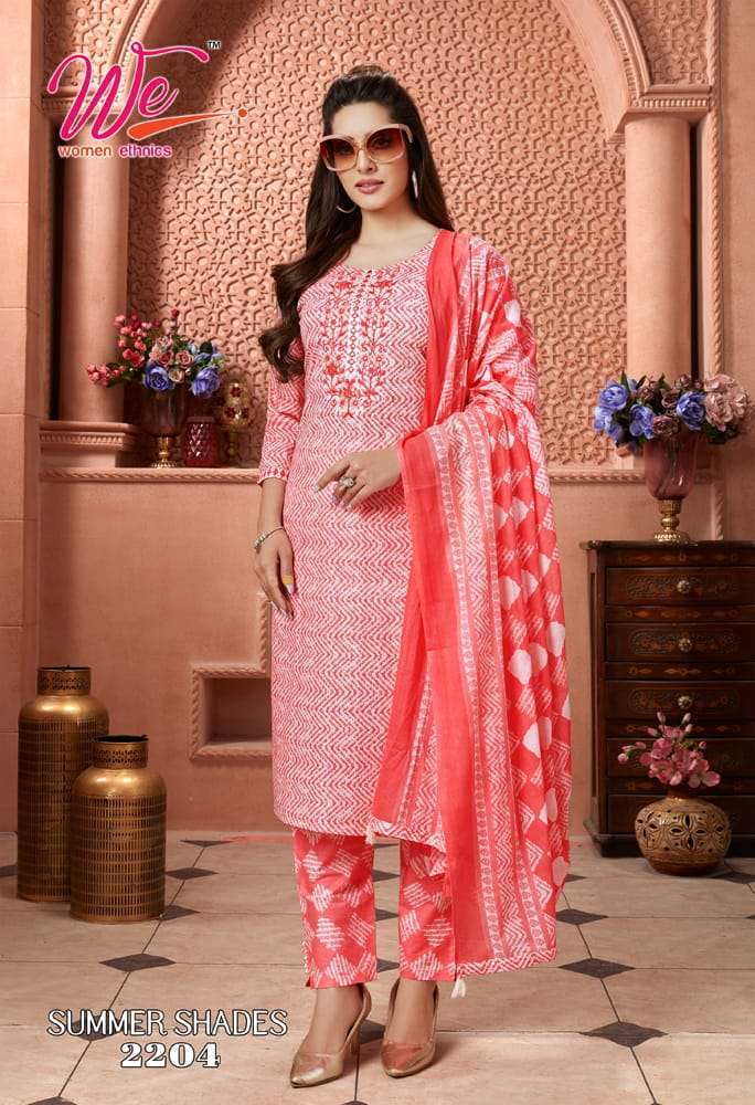 Summer Shaded By Women Ethnics 2201 To 2206 Series Beautiful Stylish Festive Suits Fancy Colorful Casual Wear & Ethnic Wear & Ready To Wear Cotton Print Dresses At Wholesale Price