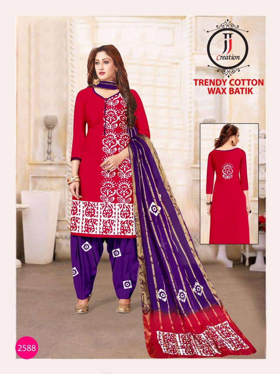 Trendy Cotton Wax Batik By JJ Creation 2587 To 2596 Series Beautiful Stylish Festive Suits Fancy Colorful Casual Wear & Ethnic Wear & Ready To Wear Cotton Print Dresses At Wholesale Price