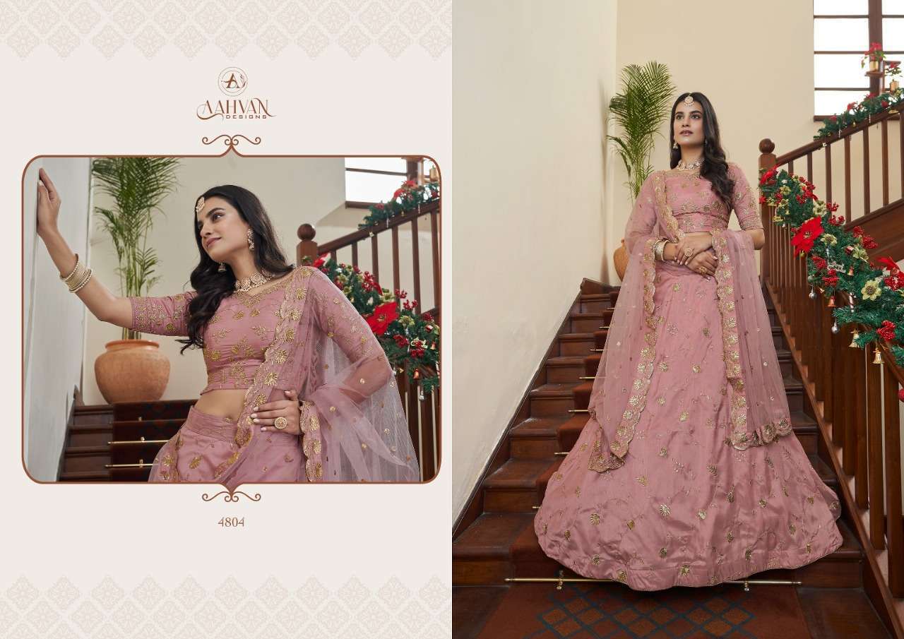 Shringaar Vol-7 By Aahvan 4801 To 4805 Series Designer Beautiful Collection Occasional Wear & Party Wear Art Silk Lehengas At Wholesale Price