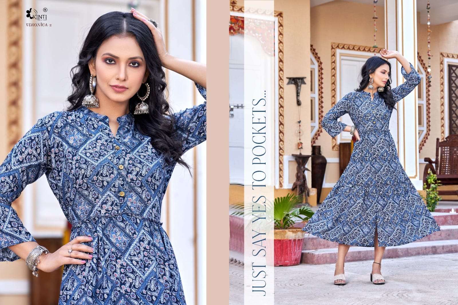 Veronica Vol-2 By Kinti 201 To 208 Series Beautiful Stylish Fancy Colorful Casual Wear & Ethnic Wear Rayon Print Gown At Wholesale Price