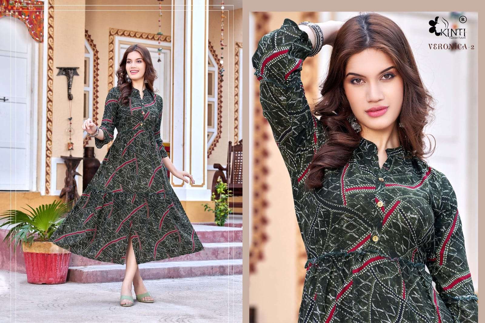 Veronica Vol-2 By Kinti 201 To 208 Series Beautiful Stylish Fancy Colorful Casual Wear & Ethnic Wear Rayon Print Gown At Wholesale Price