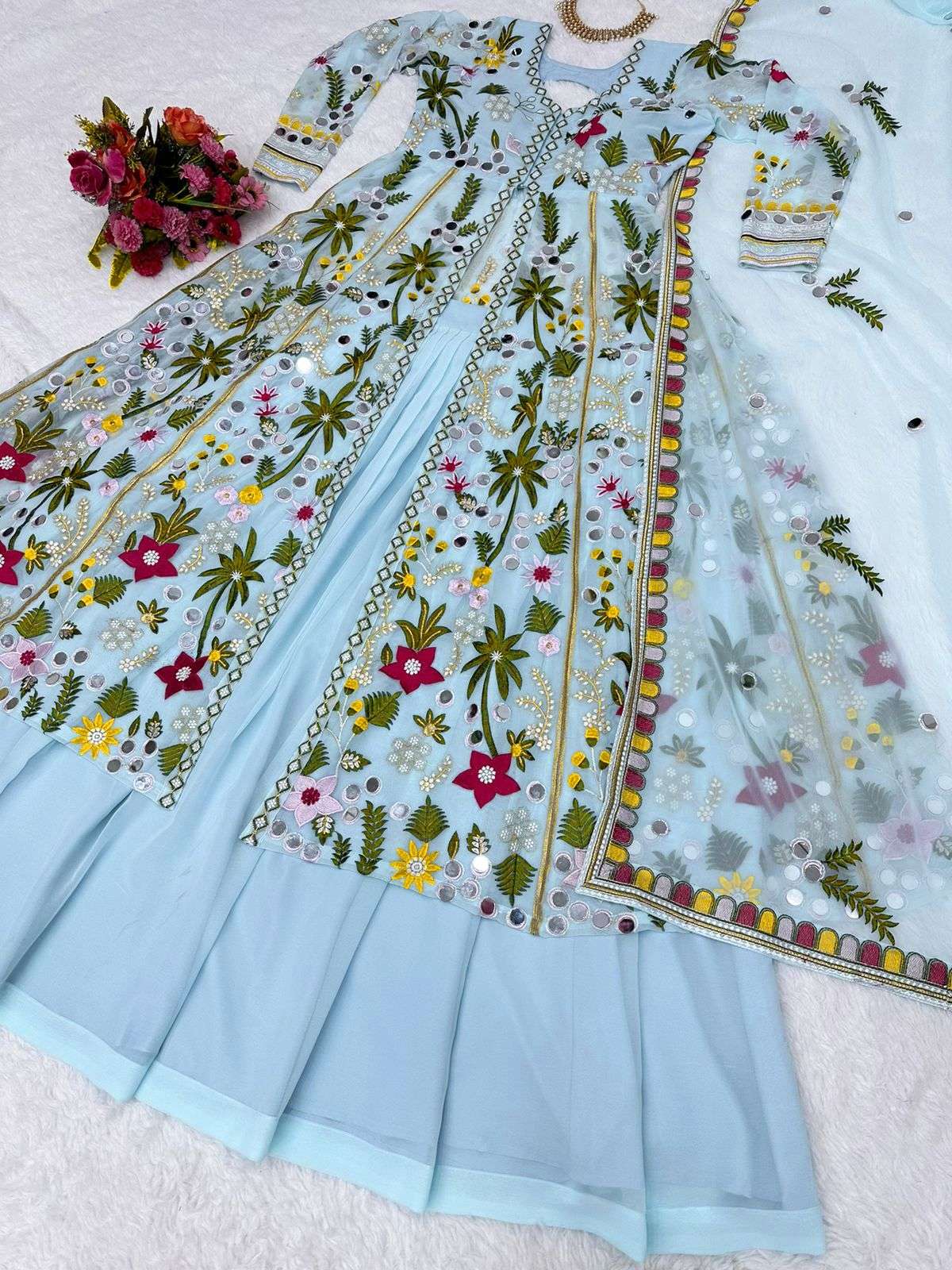 5540 By Fashid Wholesale Designer Beautiful Festive Collection Occasional Wear & Party Wear Faux Georgette Lehengas At Wholesale Price