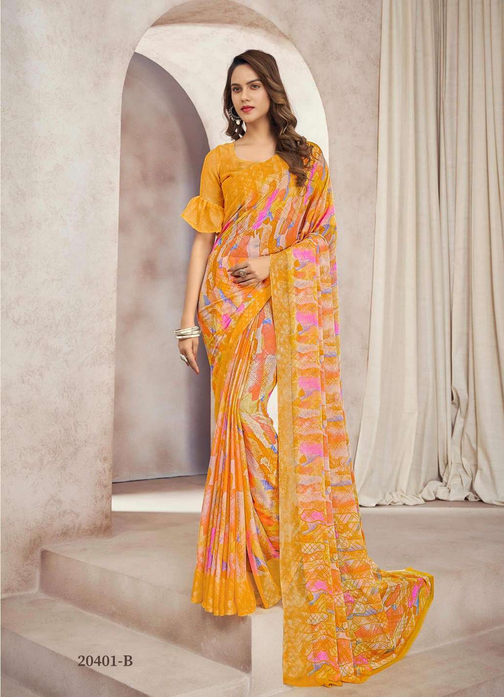 Star Chiffon Vol-88 By Ruchi Sarees 20401-A To 20406-B Series Indian Traditional Wear Collection Beautiful Stylish Fancy Colorful Party Wear & Occasional Wear Chiffon Sarees At Wholesale Price