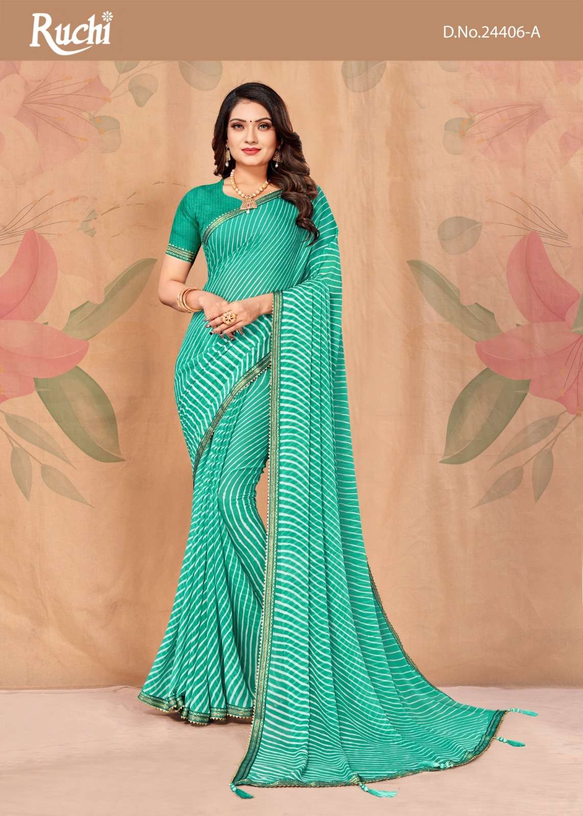 JALPARI VOL-9 BY RUCHI SAREES 24406-A TO 24406-F SERIES INDIAN TRADITIONAL  WEAR COLLECTION