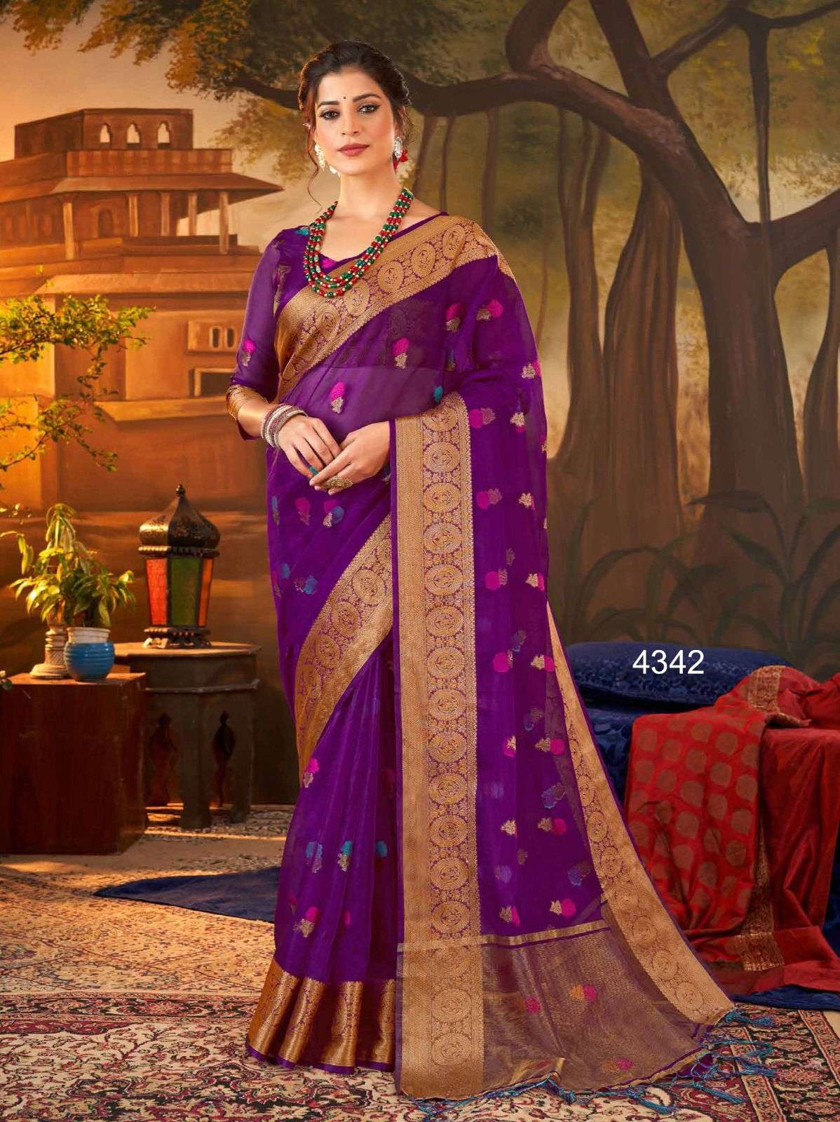 Imara By Nazneen 4342 To 4349 Series Indian Traditional Wear Collection Beautiful Stylish Fancy Colorful Party Wear & Occasional Wear Silk Sarees At Wholesale Price