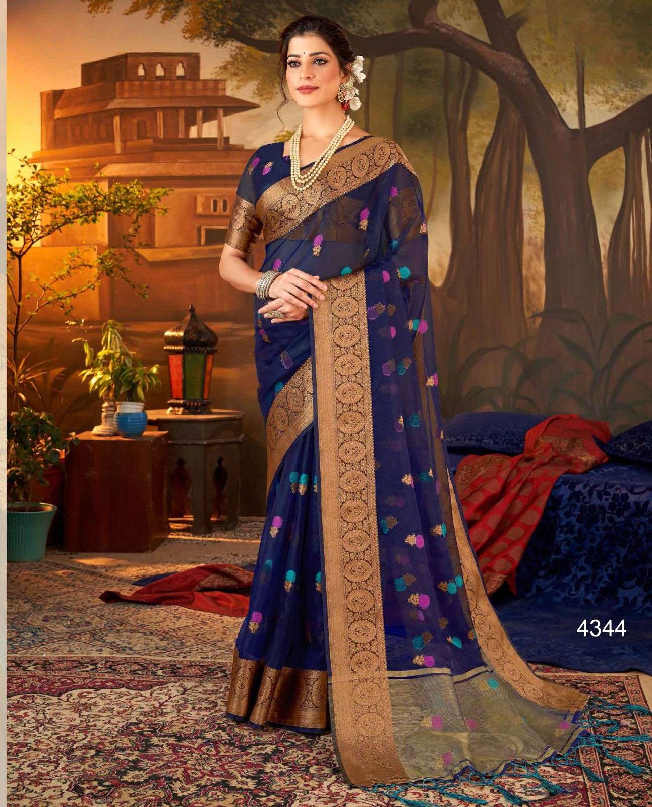 Imara By Nazneen 4342 To 4349 Series Indian Traditional Wear Collection Beautiful Stylish Fancy Colorful Party Wear & Occasional Wear Silk Sarees At Wholesale Price