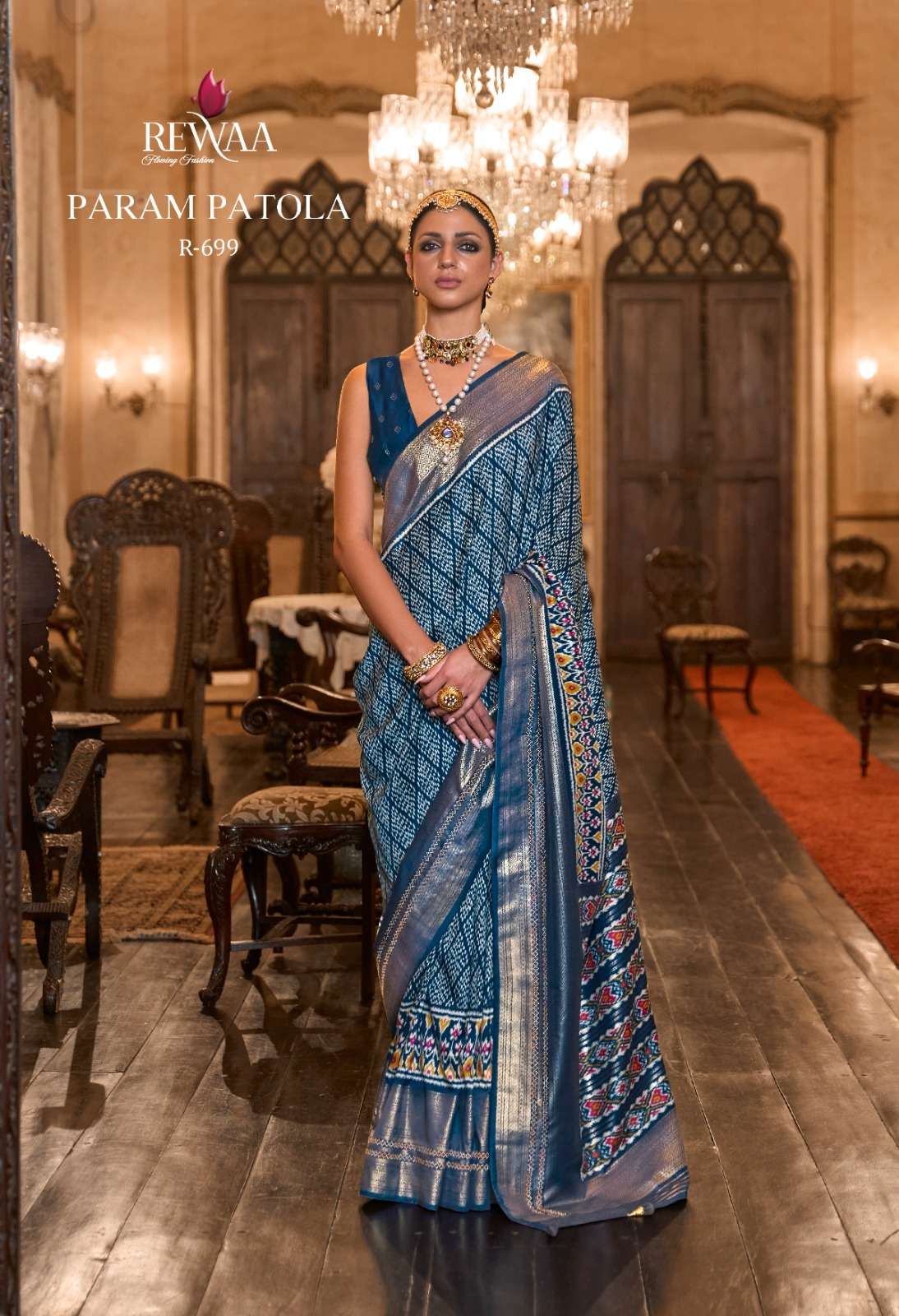 Param Patola By Rewaa 698 To 706 Series Indian Traditional Wear Collection Beautiful Stylish Fancy Colorful Party Wear & Occasional Wear Patola Silk Sarees At Wholesale Price