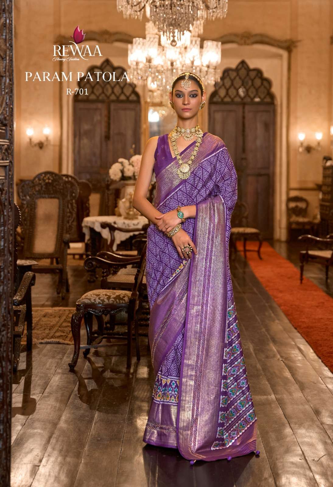 Param Patola By Rewaa 698 To 706 Series Indian Traditional Wear Collection Beautiful Stylish Fancy Colorful Party Wear & Occasional Wear Patola Silk Sarees At Wholesale Price