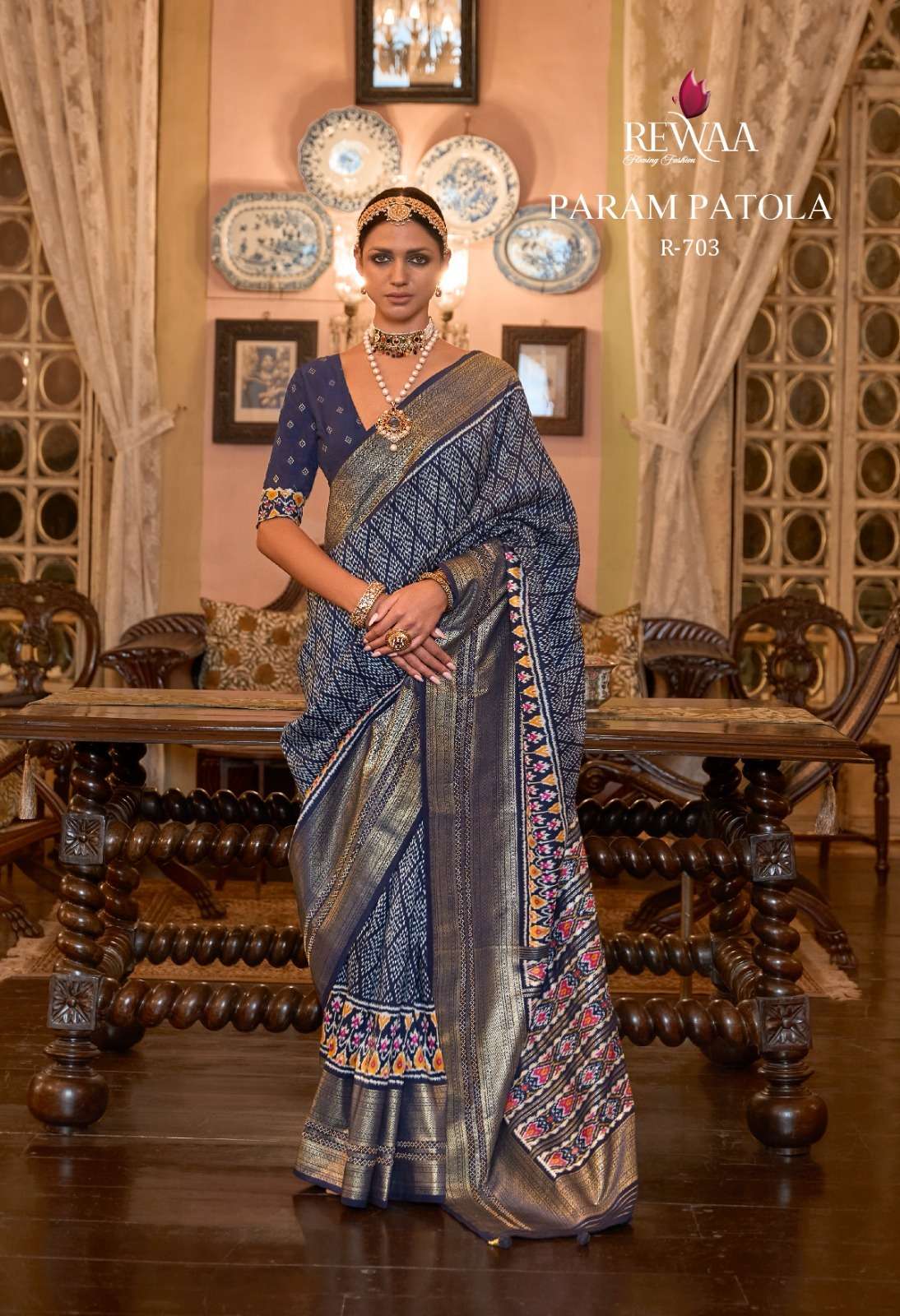 Param Patola By Rewaa 698 To 706 Series Indian Traditional Wear Collection Beautiful Stylish Fancy Colorful Party Wear & Occasional Wear Patola Silk Sarees At Wholesale Price