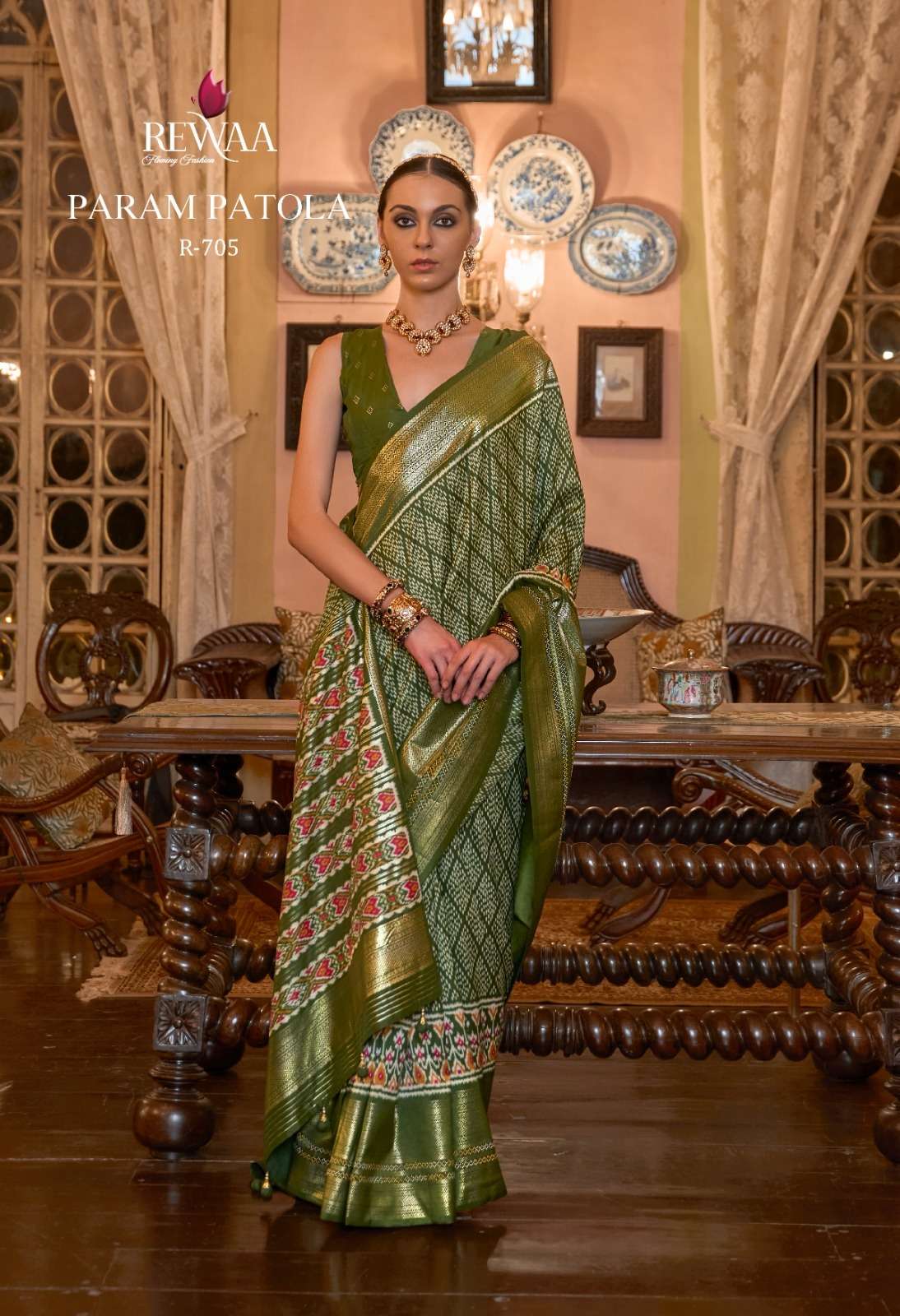 Param Patola By Rewaa 698 To 706 Series Indian Traditional Wear Collection Beautiful Stylish Fancy Colorful Party Wear & Occasional Wear Patola Silk Sarees At Wholesale Price