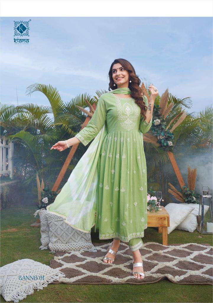 Banno By Kiana 01 To 08 Series Beautiful Festive Suits Colorful Stylish Fancy Casual Wear & Ethnic Wear Pure Cotton Dresses At Wholesale Price