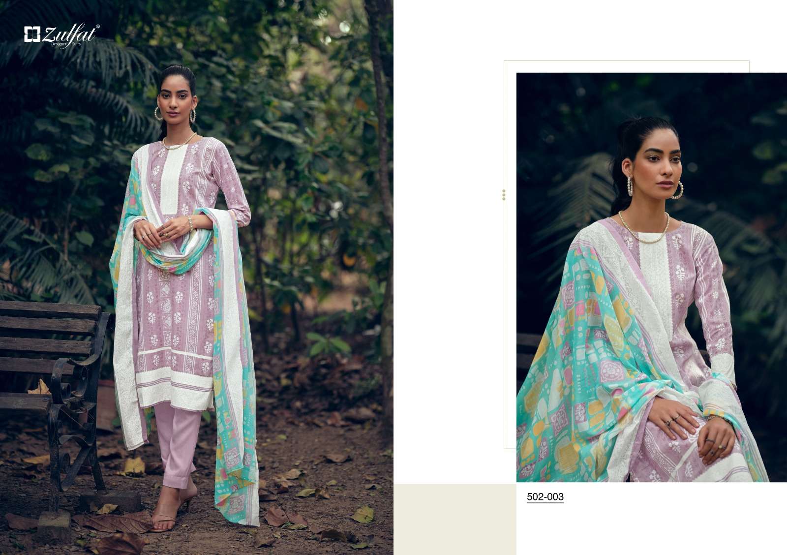 Mashq By Zulfat 502-001 To 502-010 Series Designer Suits Collection Beautiful Stylish Colorful Fancy Party Wear & Occasional Wear Pure Cotton Dresses At Wholesale Price