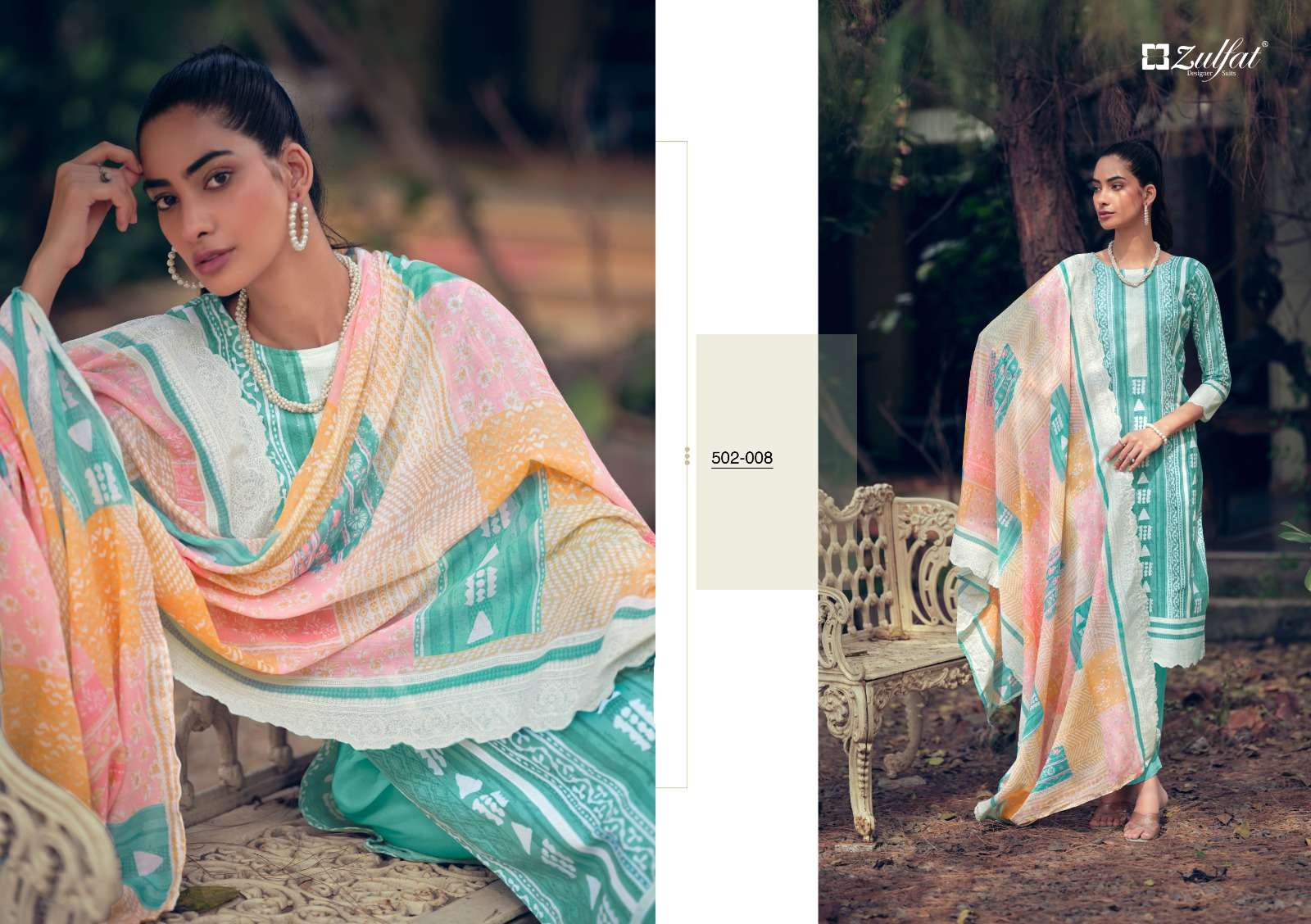 Mashq By Zulfat 502-001 To 502-010 Series Designer Suits Collection Beautiful Stylish Colorful Fancy Party Wear & Occasional Wear Pure Cotton Dresses At Wholesale Price