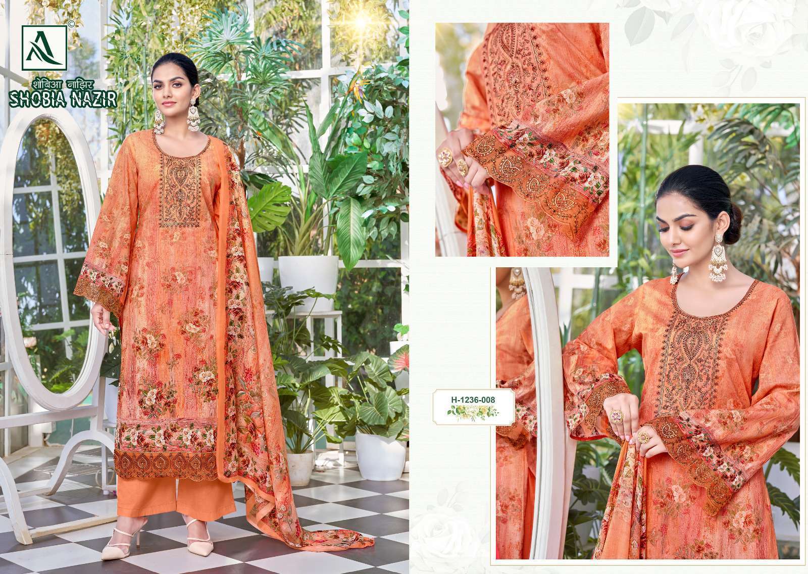 Shobia Nazir By Alok Suits 1236-001 To 1236-010 Series Beautiful Stylish Festive Suits Fancy Colorful Casual Wear & Ethnic Wear & Ready To Wear Pure Cambric Digital Print Dresses At Wholesale Price