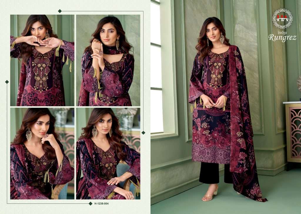 Rungrez By Harshit Fashion Hub 1238-001 To 1238-008 Series Beautiful Stylish Suits Fancy Colorful Casual Wear & Ethnic Wear & Ready To Wear Pure Cambric Print Dresses At Wholesale Price