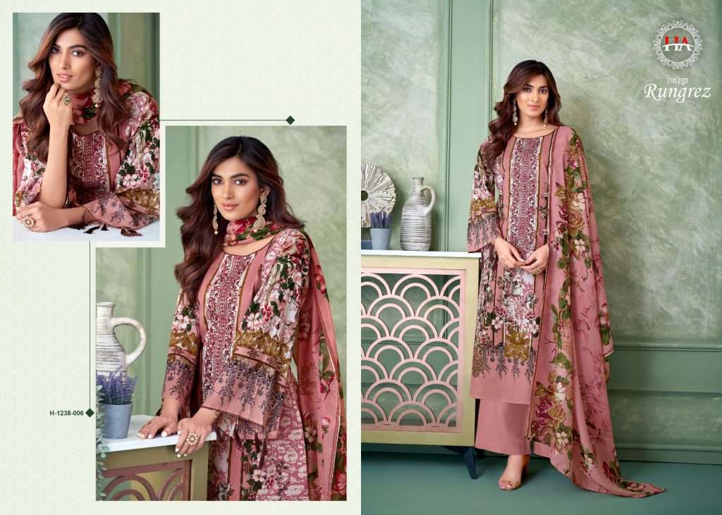 Rungrez By Harshit Fashion Hub 1238-001 To 1238-008 Series Beautiful Stylish Suits Fancy Colorful Casual Wear & Ethnic Wear & Ready To Wear Pure Cambric Print Dresses At Wholesale Price