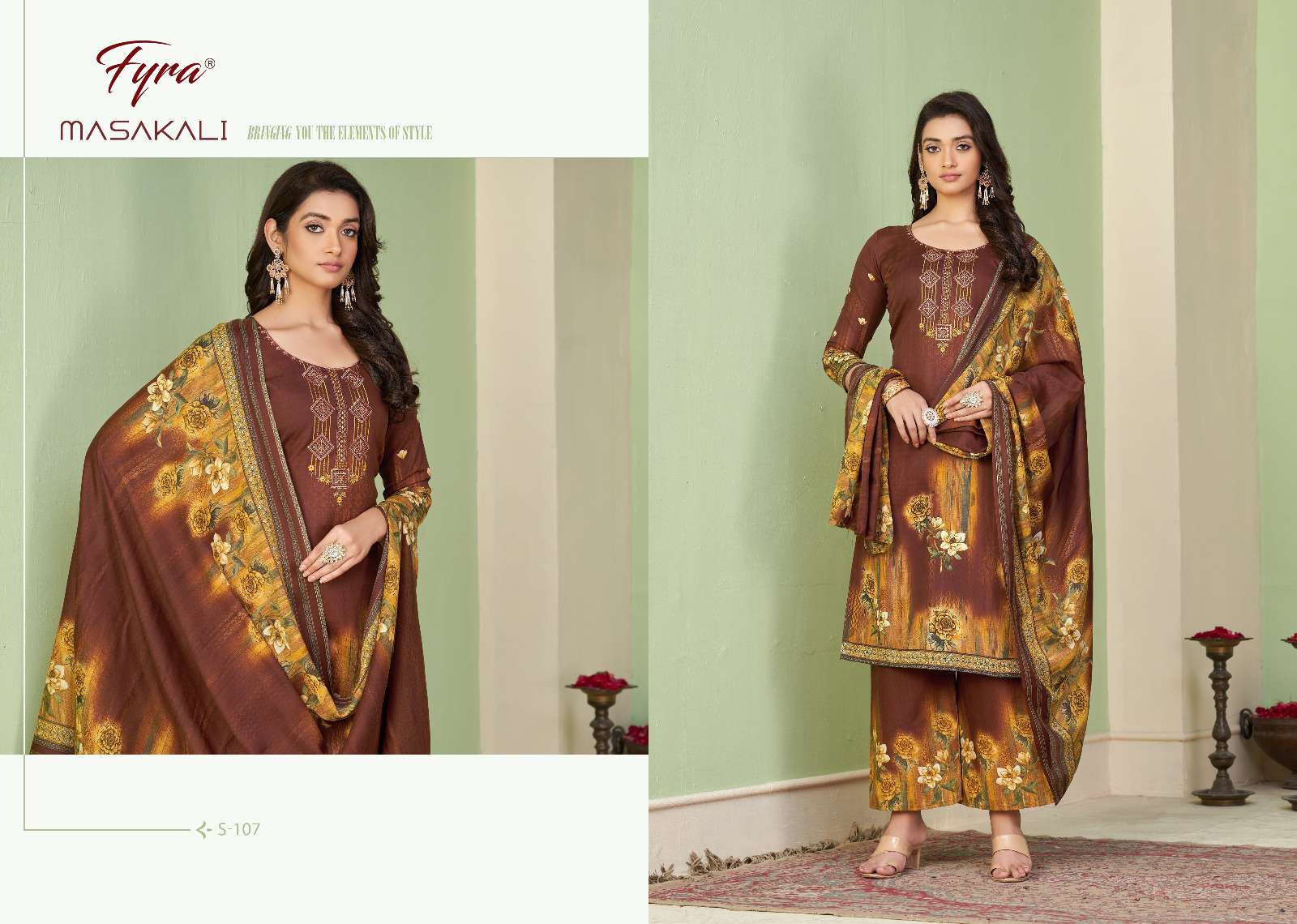 Masakali By Fyra 101 To 110 Series Beautiful Suits Colorful Stylish Fancy Casual Wear Pure Soft Cotton Print With Work Dresses At Wholesale Price