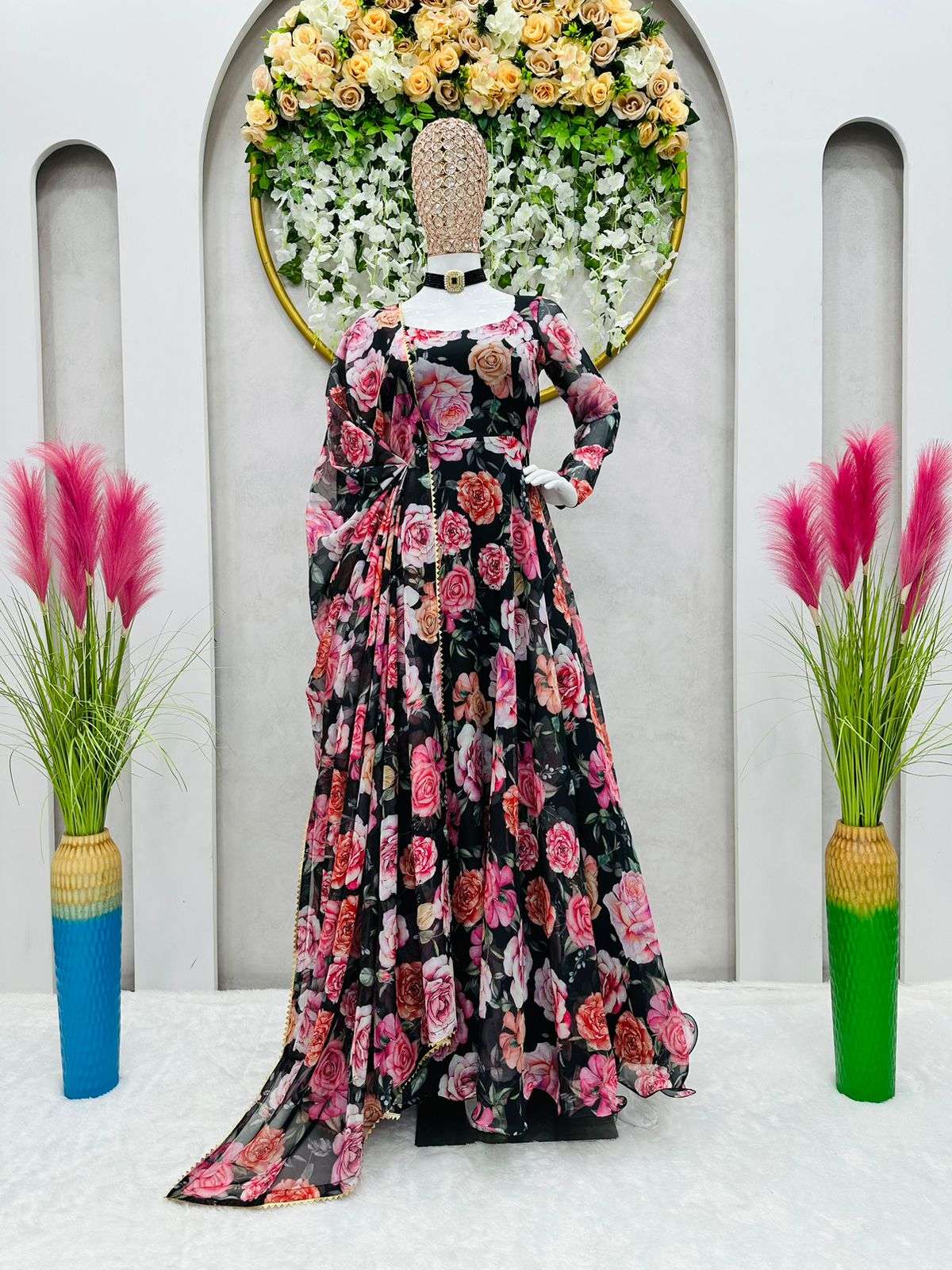 8052 By Fashid Wholesale Designer Anarkali Suits Beautiful Fancy Colorful Stylish Party Wear & Occasional Wear Silk Digital Print Dresses At Wholesale Price