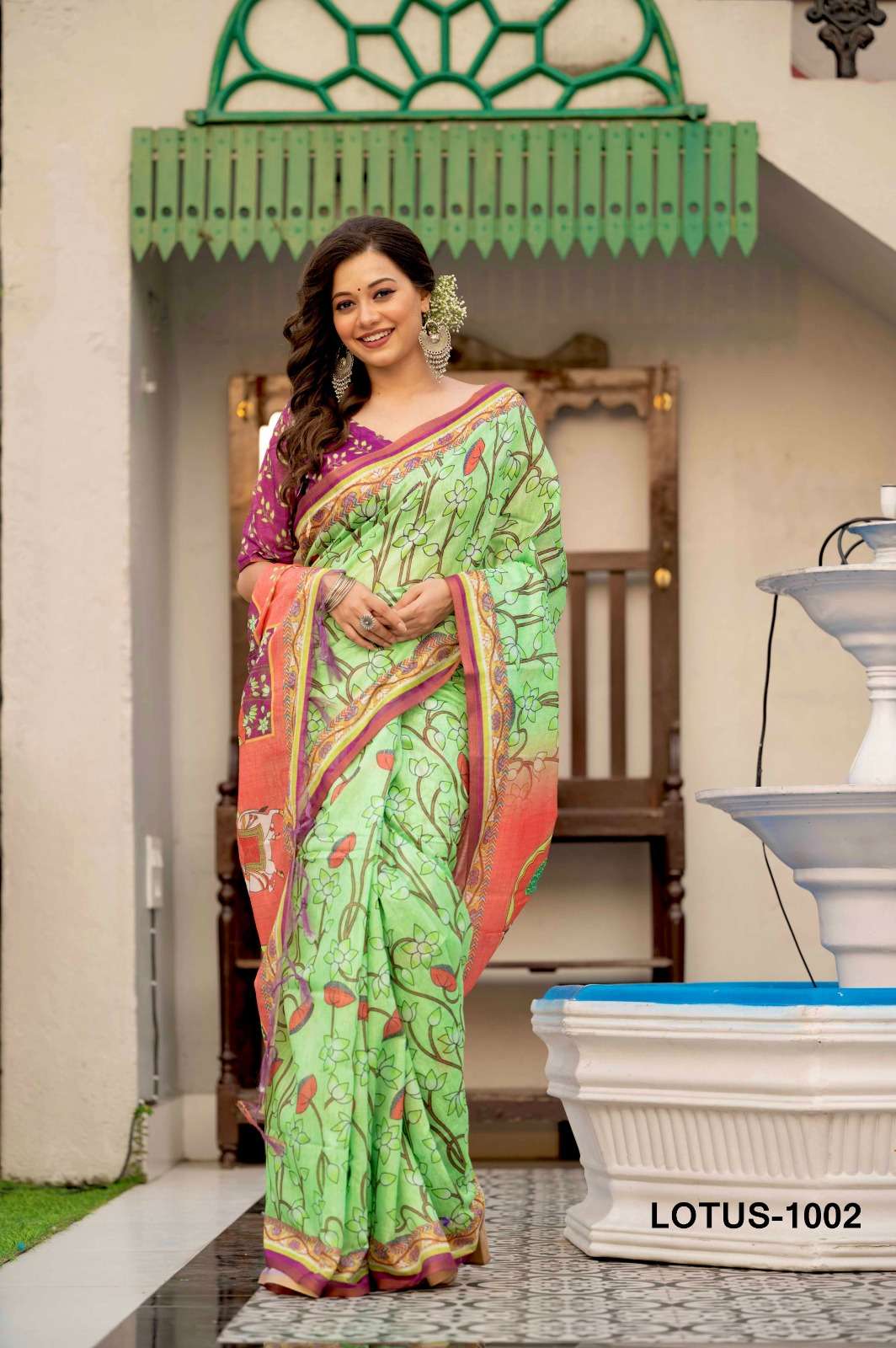 Lotus By Fashion Lab 1001 To 1005 Series Indian Traditional Wear Collection Beautiful Stylish Fancy Colorful Party Wear & Occasional Wear Mal Linen Sarees At Wholesale Price