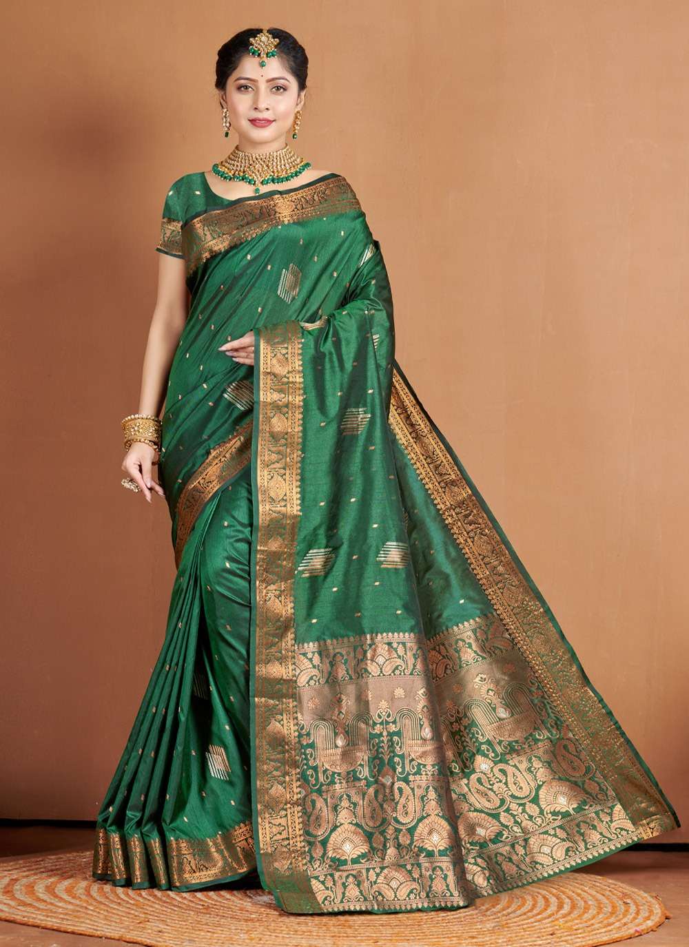 Piya Basanti By Bunawat 10085 To 10090 Series Indian Traditional Wear Collection Beautiful Stylish Fancy Colorful Party Wear & Occasional Wear Banarasi Silk Sarees At Wholesale Price