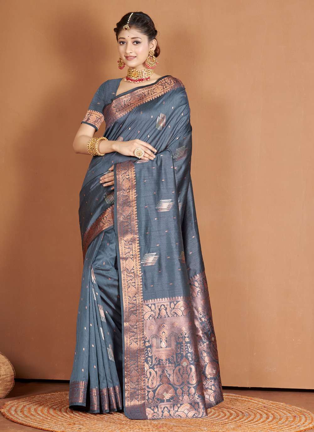 Piya Basanti By Bunawat 10085 To 10090 Series Indian Traditional Wear Collection Beautiful Stylish Fancy Colorful Party Wear & Occasional Wear Banarasi Silk Sarees At Wholesale Price