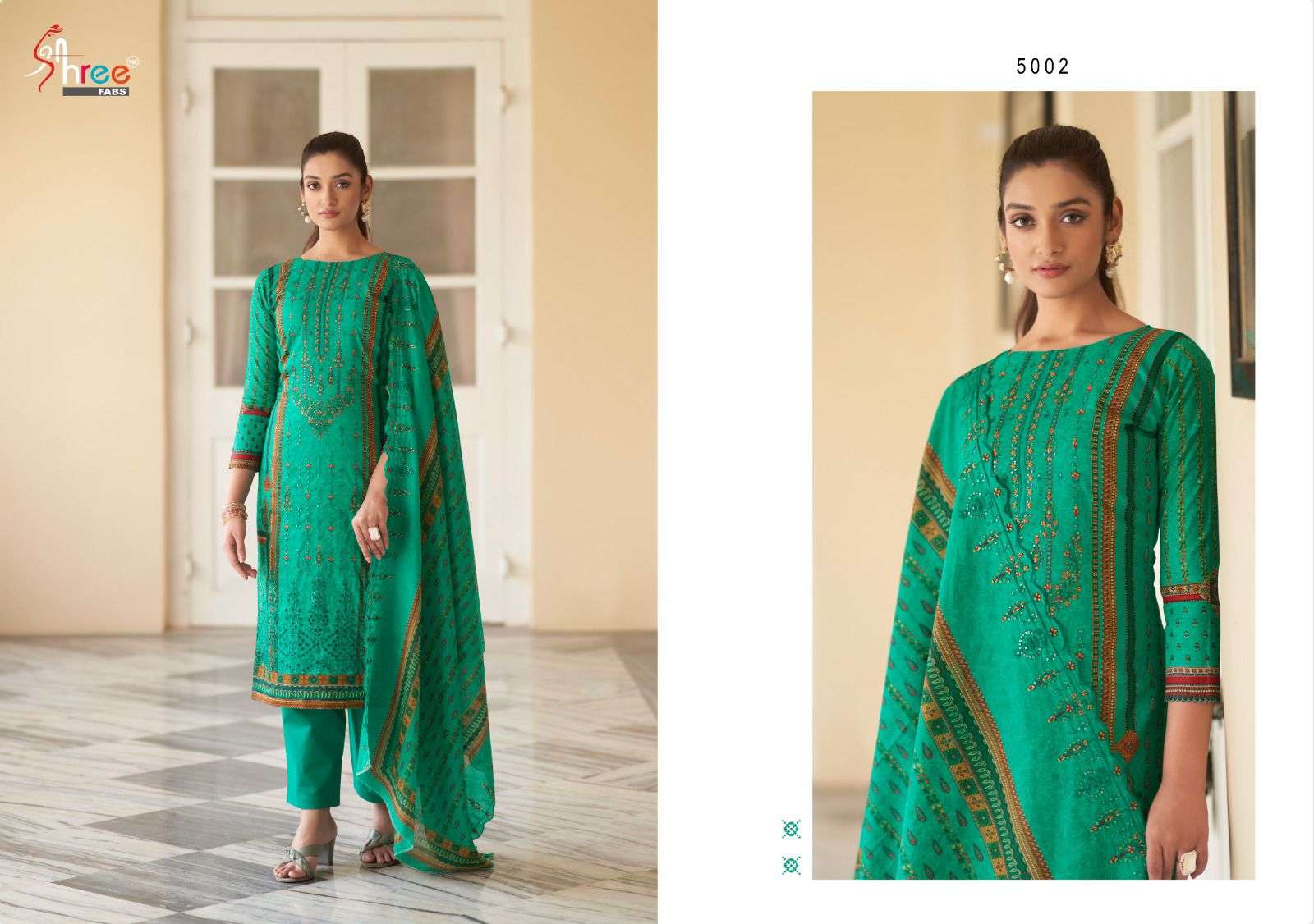 Bin Saeed Lawn Collection Vol-5 By Shree Fabs 5001 To 5006 Series Designer Pakistani Suits Beautiful Fancy Stylish Colorful Party Wear & Occasional Wear Pure Lawn Print With Embroidery Dresses At Wholesale Price