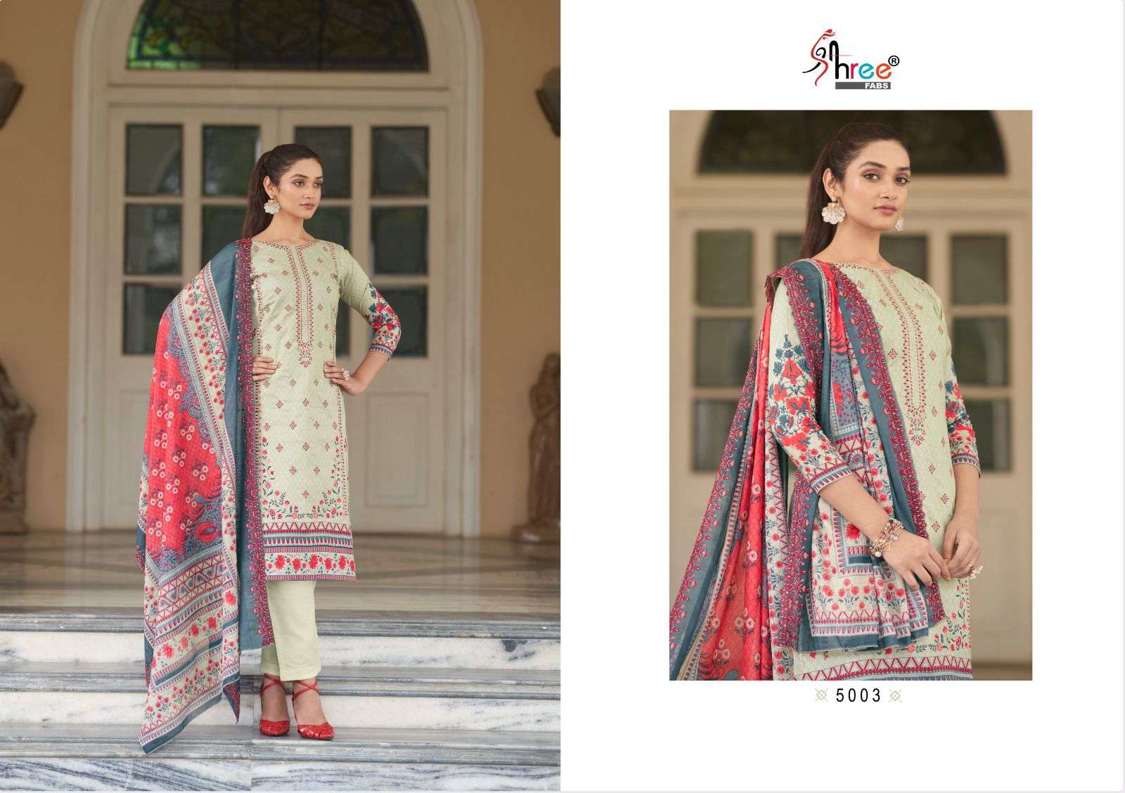 Bin Saeed Lawn Collection Vol-5 By Shree Fabs 5001 To 5006 Series Designer Pakistani Suits Beautiful Fancy Stylish Colorful Party Wear & Occasional Wear Pure Lawn Print With Embroidery Dresses At Wholesale Price