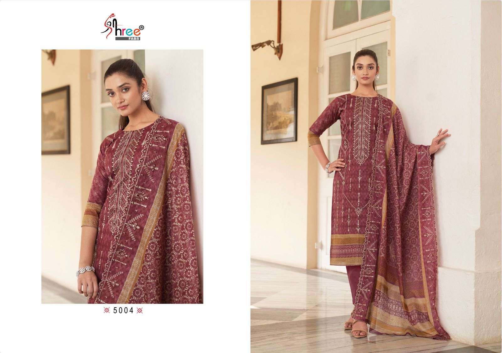 Bin Saeed Lawn Collection Vol-5 By Shree Fabs 5001 To 5006 Series Designer Pakistani Suits Beautiful Fancy Stylish Colorful Party Wear & Occasional Wear Pure Lawn Print With Embroidery Dresses At Wholesale Price
