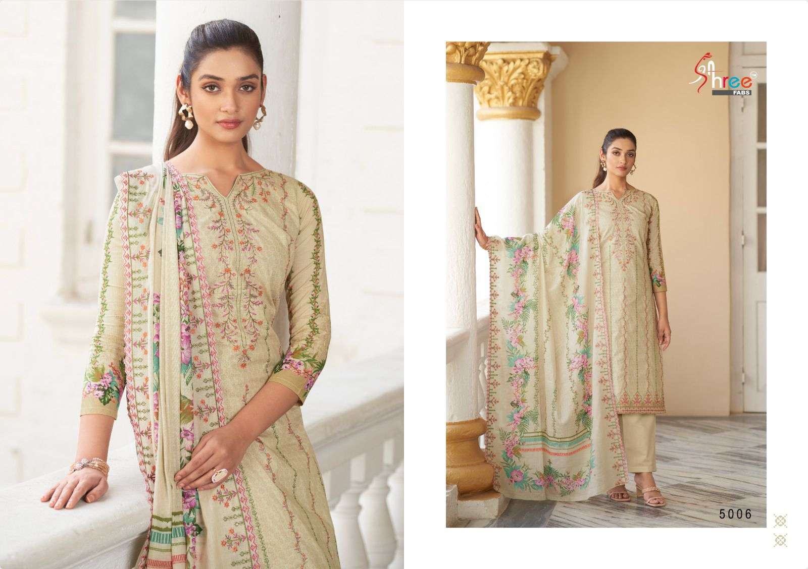 Bin Saeed Lawn Collection Vol-5 By Shree Fabs 5001 To 5006 Series Designer Pakistani Suits Beautiful Fancy Stylish Colorful Party Wear & Occasional Wear Pure Lawn Print With Embroidery Dresses At Wholesale Price