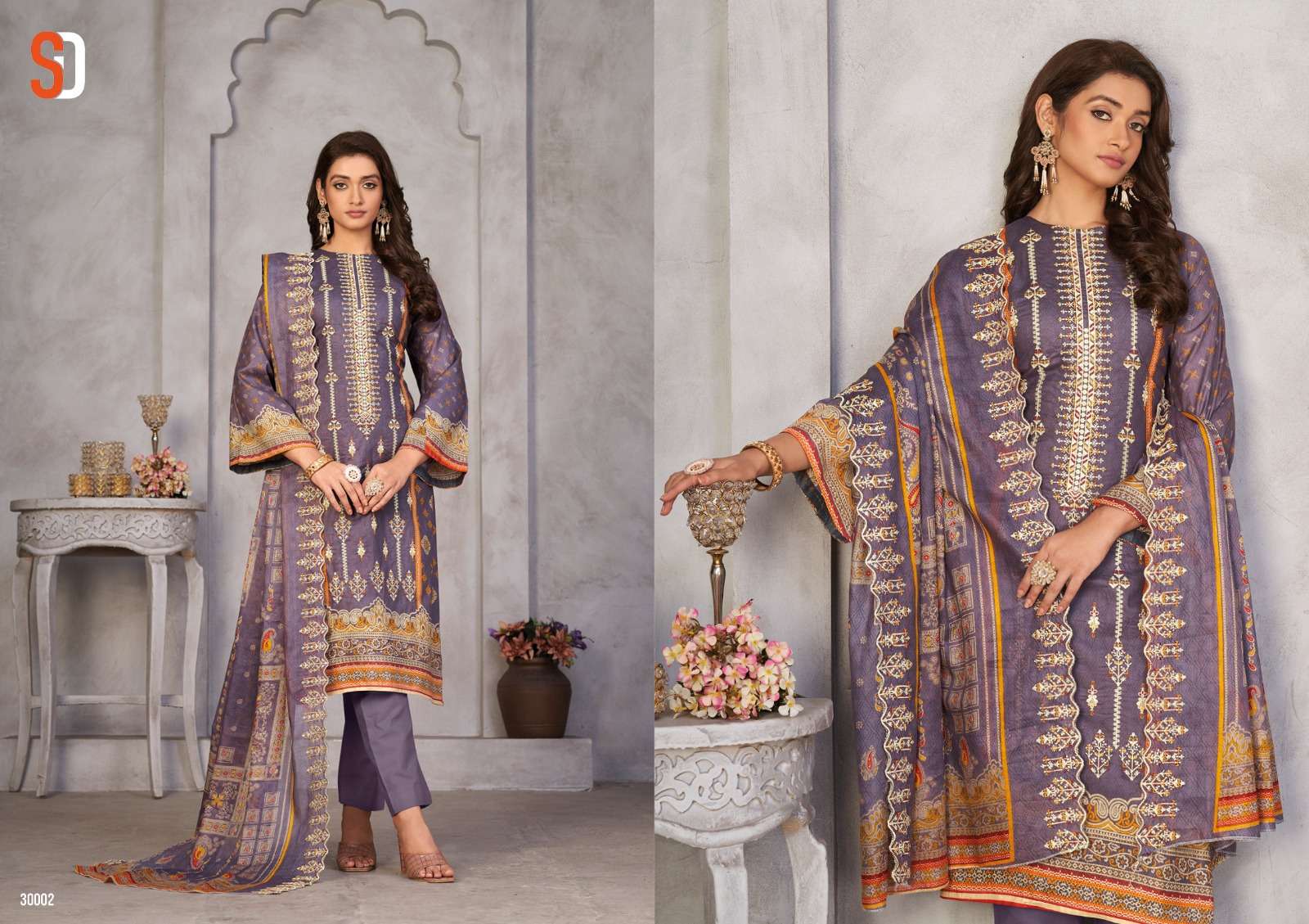 Bin Saeed Lawn Collection Vol-3 By Shraddha Designer 30001 To 30004 Series Designer Pakistani Suits Beautiful Fancy Stylish Colorful Party Wear & Occasional Wear Pure Lawn Cotton Print With Embroidery Dresses At Wholesale Price