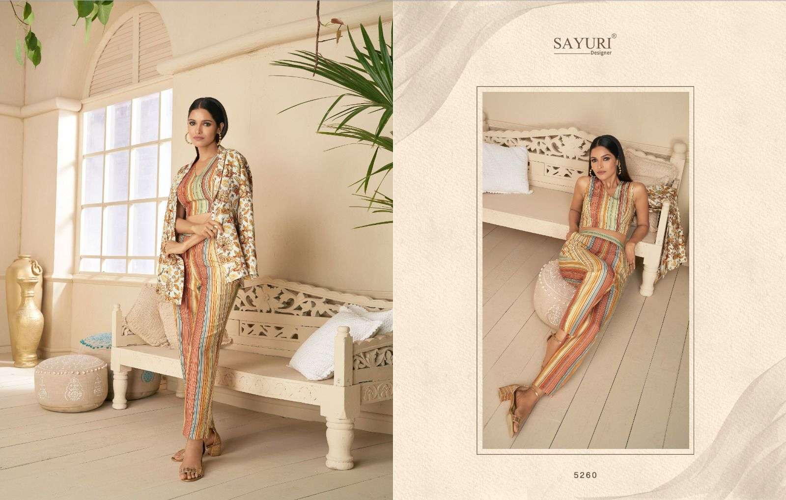 Spring Summer By Sayuri 5259 To 5261 Series Beautiful Stylish Fancy Colorful Casual Wear & Ethnic Wear Chinnon Print Tops At Wholesale Price