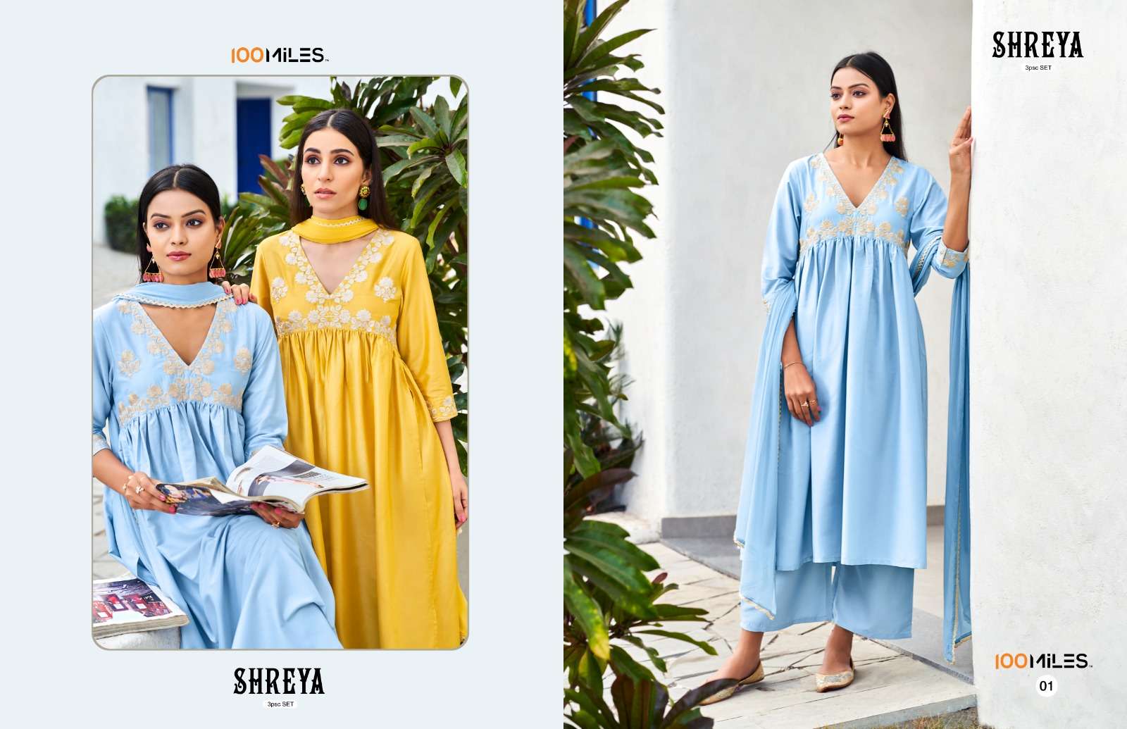 Shreya By 100 Miles 01 To 04 Series Designer Suits Collection Beautiful Stylish Colorful Fancy Party Wear & Occasional Wear Fancy Dresses At Wholesale Price