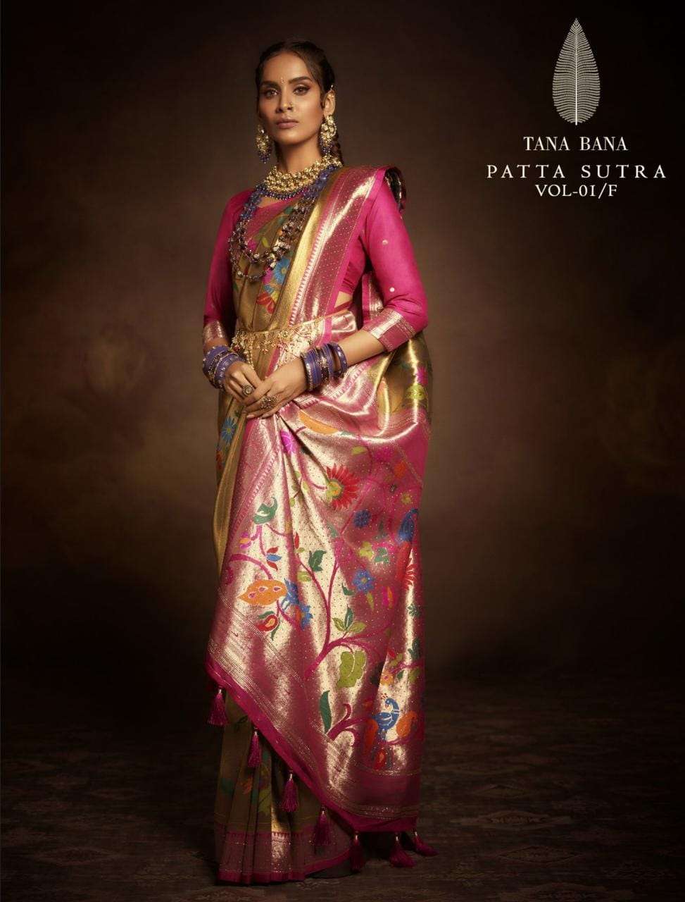 Patta Sutra Vol-1 By Tana Bana Indian Traditional Wear Collection Beautiful Stylish Fancy Colorful Party Wear & Occasional Wear Pure Silk Sarees At Wholesale Price
