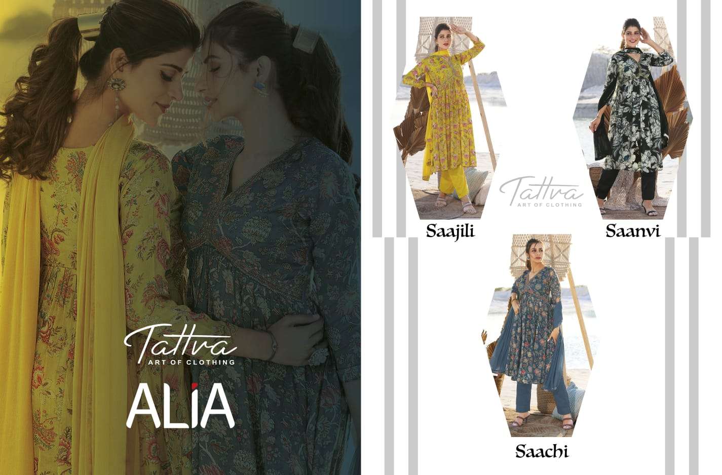 Alia By Tattva 01 To 03 Series Designer Suits Collection Beautiful Stylish Colorful Fancy Party Wear & Occasional Wear Viscose Chinnon Dresses At Wholesale Price