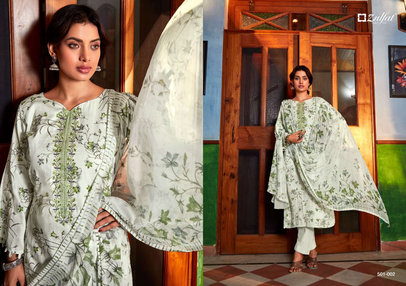 Dilreet By Zulfat 501-001 To 501-010 Series Beautiful Stylish Festive Suits Fancy Colorful Casual Wear & Ethnic Wear & Ready To Wear Pure Jam Cotton Print Dresses At Wholesale Price