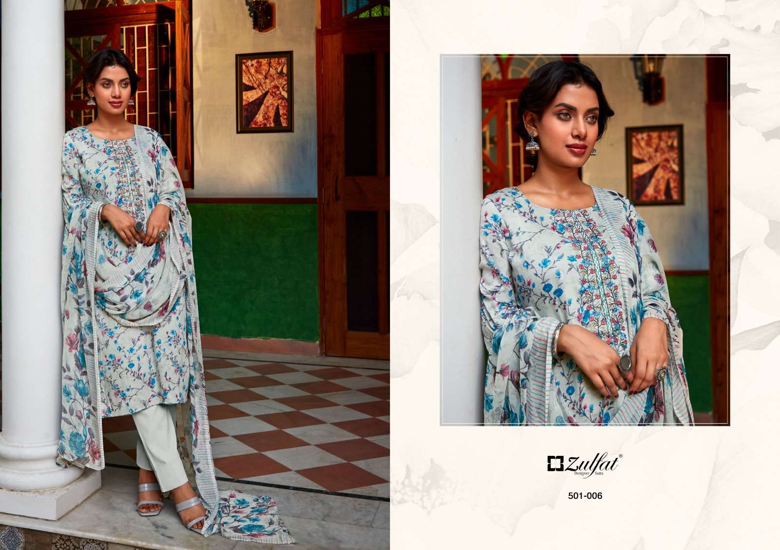 Dilreet By Zulfat 501-001 To 501-010 Series Beautiful Stylish Festive Suits Fancy Colorful Casual Wear & Ethnic Wear & Ready To Wear Pure Jam Cotton Print Dresses At Wholesale Price
